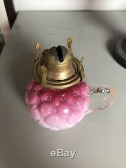 Rare Victorian Cranberry Miniature Finger Oil Lamp