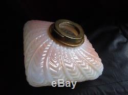 Rare Victorian Duplex Baccarat Square Oil Lamp Font with Hinks collar