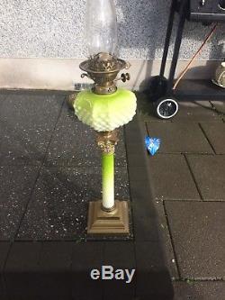 Rare Victorian Green Oil Lamp