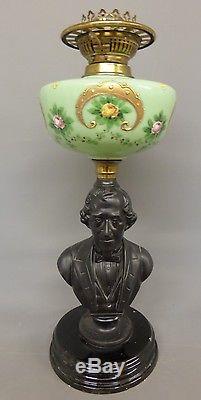 Rare Victorian Political Oil Lamp Disraeli Lord Beaconsfield
