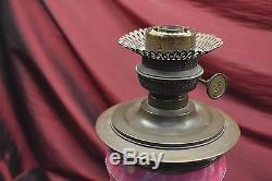 Rarest ever Victorian PINK glass oil lamp Mary Gregory best decoration Harvard