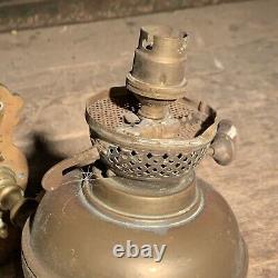 Reclaimed Brass Converted Oil Lamp Wall Light Unusual Rare