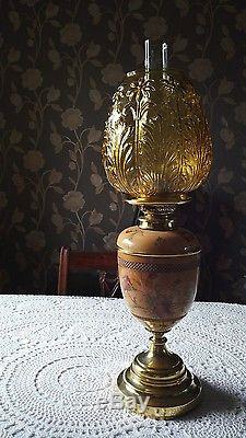 Royal doulton poppy design victorian oil lamp