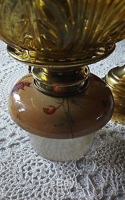 Royal doulton poppy design victorian oil lamp