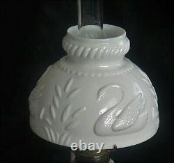 S 499 White Swan Figural Antique Victorian Miniature Oil Lamp MINT & Rare