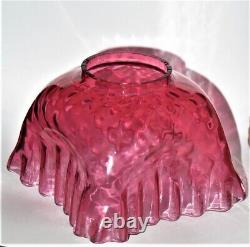 S 535 Mint Satin Art Glass Cranberry Victorian Antique Miniature Oil Lamp Shade