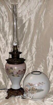 SALELARGE 32 Antique GWTW Parlor Banquet Oil Lamp 1897 American Eureka Co