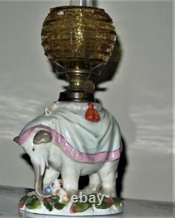 SII 330 Figural Elephant with Dog Antique Victorian Miniature OIL Lamp MINT
