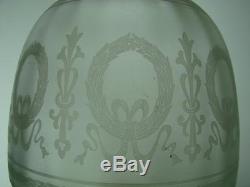 Stunning Pair, Victorian Hinks Banquet Oil Lamps, Cut Glass Fonts, Etched Shades
