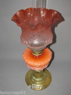 SUPERB COMPLETE VICTORIAN DUPLEX OIL LAMP & QUALITY SHADE