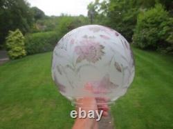 SUPERB ORIGINAL RARE VICTORIAN ANTIQUE GLASS DUPLEX OIL LAMP SHADE RD No 334242