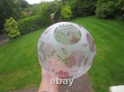 SUPERB ORIGINAL RARE VICTORIAN ANTIQUE GLASS DUPLEX OIL LAMP SHADE RD No 334242