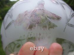 SUPERB ORIGINAL RARE VICTORIAN ANTIQUE GLASS DUPLEX OIL LAMP SHADE RD No 334242