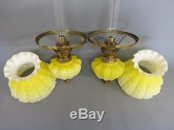 Second Of Three Pairs Of Matching Original Victorian Peg Oil Piano Lamps 2