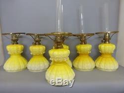 Second Of Three Pairs Of Matching Original Victorian Peg Oil Piano Lamps 2