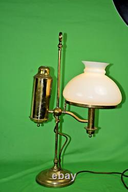 Student Brass Single Arm Adjustable Oil Lamp Converted To Electric F598