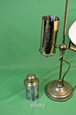 Student Brass Single Arm Adjustable Oil Lamp Converted To Electric F598
