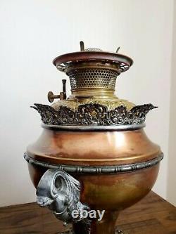 Stunning 19th c. Victorian Bradley & Hubbard Banquet Oil Kerosene Lamp