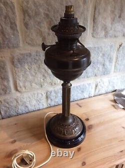 Stunning Antique Edwardian Brass Ship's Gimbal Electrical Lamp Magnificent Oil