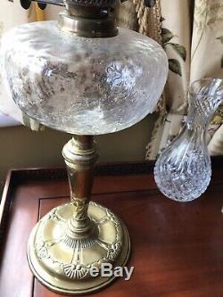 Stunning Antique Oil Lamp And Shade