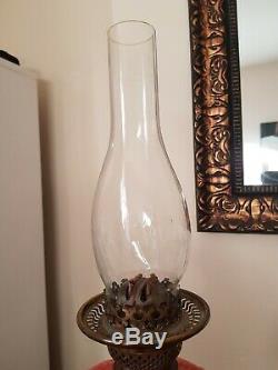Stunning Cranberry Duplex Oil Lamp