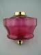 Stunning Lge Victorian Oil Lamp Font Cranberry Glass, Internal Ribbed Decoration