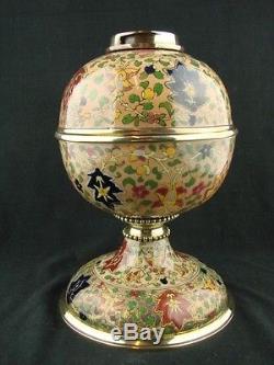 Stunning & Rare Fischer / Zsolnay Of Budapest Oil Lamp Base With Drop In Font