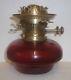 Stunning Victorian Hinks Patent Duplex Cranberry Glass Drop In Font Oil Lamp
