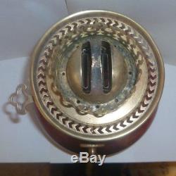 Stunning Victorian Hinks Patent Duplex Cranberry Glass Drop In Font Oil Lamp