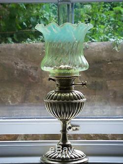 Stunning Victorian Oil Lamp Hinks No1 Tripple Burner & Vaselene Shade