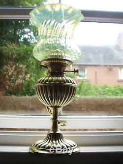 Stunning Victorian Oil Lamp Hinks No1 Tripple Burner & Vaselene Shade