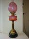 Stunning Victorian cranberry glass oil lamp pick up Monmouth or Bristol area