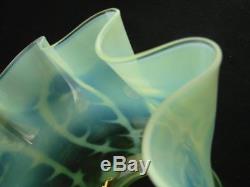 Stunning Walsh / Powell Vaseline Glass, Duplex, Tulip Oil Lamp Shade 4 Fitter