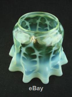 Stunning Walsh / Powell Vaseline Glass, Duplex, Tulip Oil Lamp Shade 4 Fitter