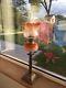 Suberb Victorian Amber Complete Oil Lamp