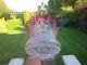 Superb Antique Cranberry Glass Duplex Tulip Oil Lamp Shade