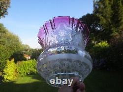 Superb Antique Cranberry Glass Duplex Tulip Oil Lamp Shade