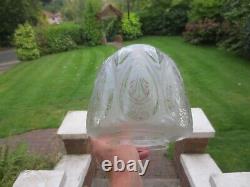 Superb Antique Moulded & Etched Glass Pattern Beehive Duplex Oil Lamp Shade