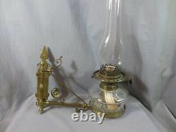 Superb Antique Rare Pair Of Victorian Cast Brass Wall Oil Lamps Wright & Butler