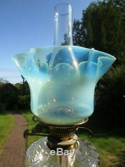 Superb Antique Vaseline Glass Duplex Oil Lamp Shade Was Benson Suit