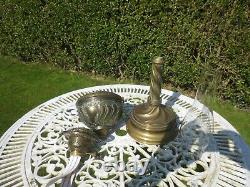 Superb Antique Veritas Original Victorian Brass Oil Lamp & Chimney