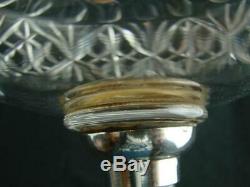 Superb Messenger's Silver Plated & Clear Cut Crystal Oil Lamp Font, Bayonet Fit