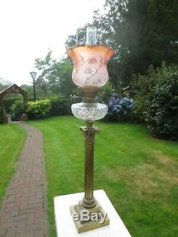 Superb Original Antique Duplex Tulip Oil Lamp Shade