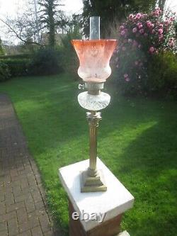 Superb Original Antique Victorian Acid Etched Duplex Oil Lamp Shade