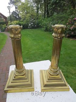 Superb Pair Of Rare Hinks Heavy Cast Brass Victorian Brass Duplex Oil Lamp Base