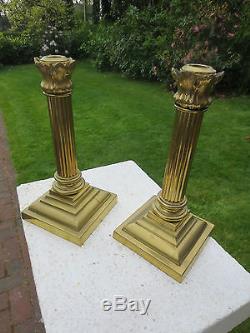 Superb Pair Of Rare Hinks Heavy Cast Brass Victorian Brass Duplex Oil Lamp Base