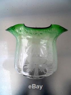 Superb Quality Emerald Green Victorian Oil Lamp Shade