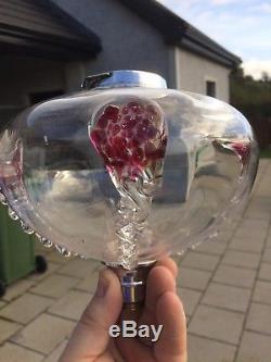 Superb Rare Victorian Crystal Tear Drop Oil Lamp