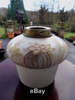 Superb Victorian Hinks & Son Porcelain Beautifully Hand Painted Oil Lamp