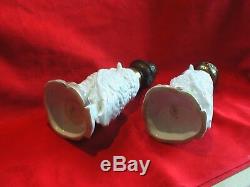 Superb Victorian Matching Pair Of Ceramic Owl Oil Lamps